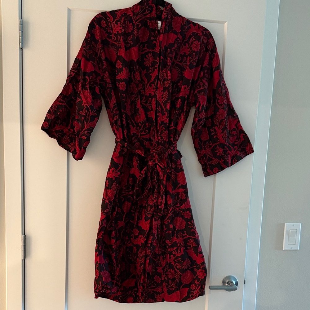 Sin In Linen Red Elysian Fields Robe